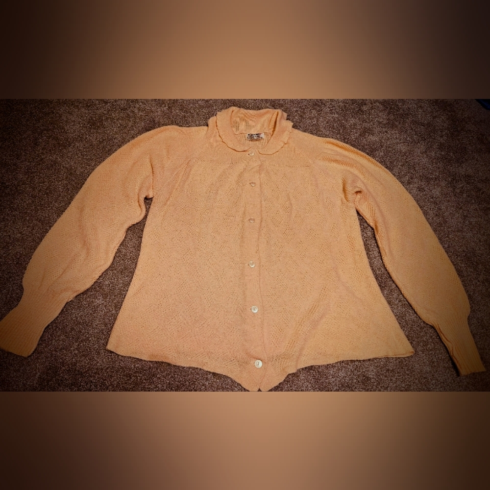 Vintage German Pink/Peach Cardigan Helix Gesundheits-washe Lightweight